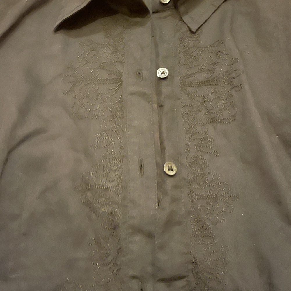 Women’s Express Button-Down Collared Black Shirt … - image 2